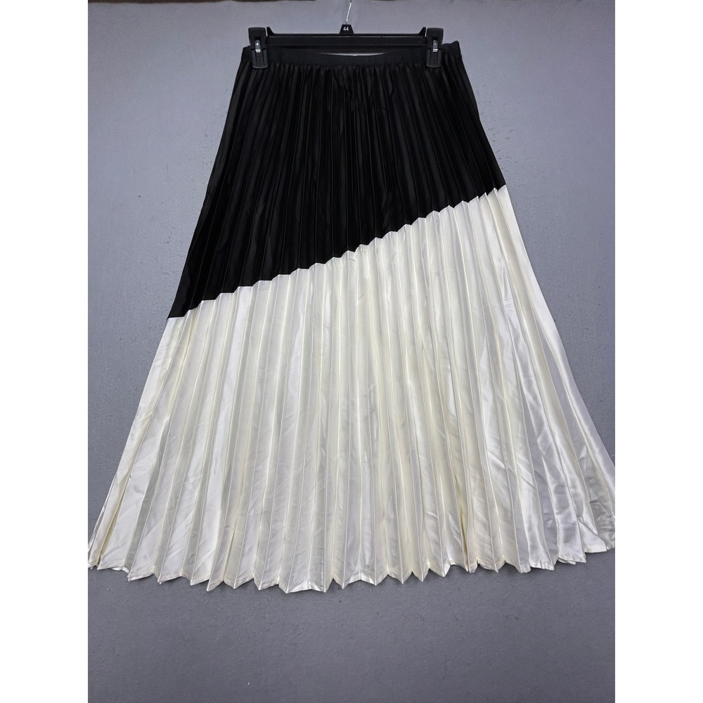 Lulus Skirt Polyester Spandex Black Cream Colorblock XL Womens